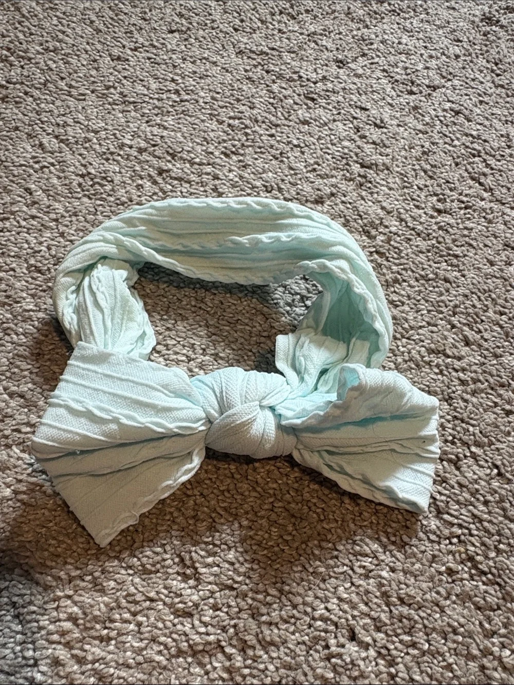Light Blue Knit Bow Headband